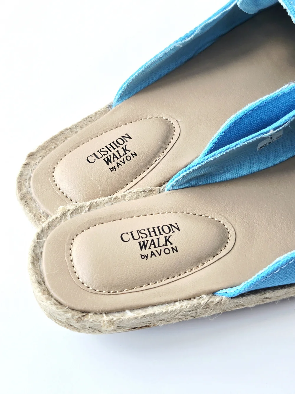 Cushion Walk Avon Embroidered Espadrille Mule Slides Blue Size 8 NEW